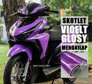 SKOTLET STIKER MOTOR VIOLET GLOSY SCOTLET VIOLET MENGKILAP SCOTLITE VIOLET GLOSY STIKER UNGU METALIK HARGA PROMO BISA COD