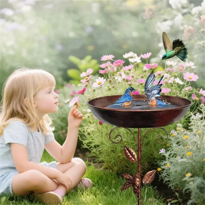 ZHITTY Mạnh mẽ Chậu tắm cho chim trong vườn Sắt Cổ điển Đĩa cho chim ăn ...