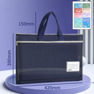 Pet Home-my A3 Document Folder Mesh Zipper Bag Nylon Tahan Lama Large Capacity Reusable Storage Pouch Art Sketch Portfolio