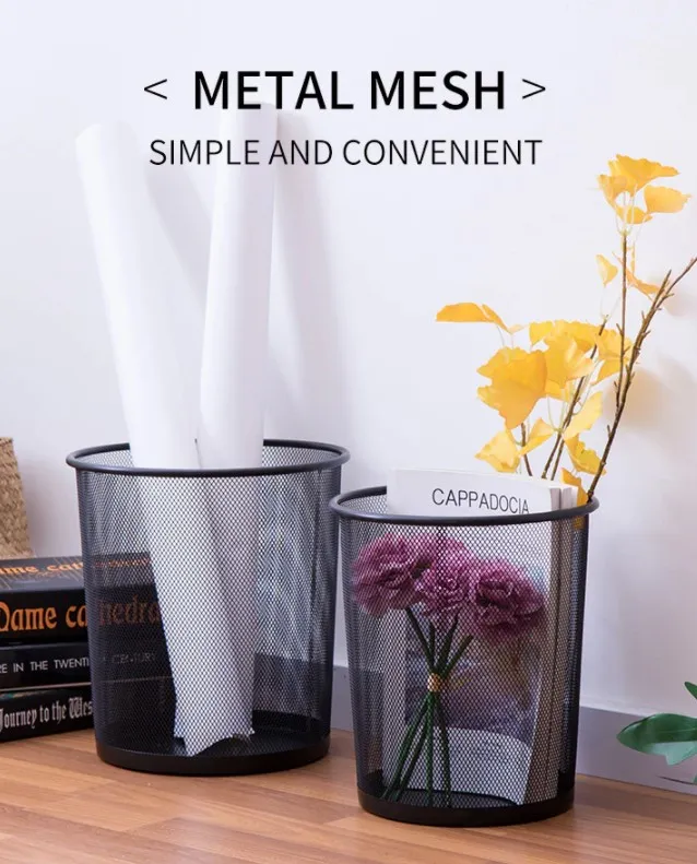 Silver Mesh Trash Cans,10-Pack 6 Gal Mesh Office Trash Can,Open Metal Wire Wastebaskets Waste Basket Trash Can For Near Desk Small Garbage Can Recycling Garbage Container Bin For Officeandhome - View #12