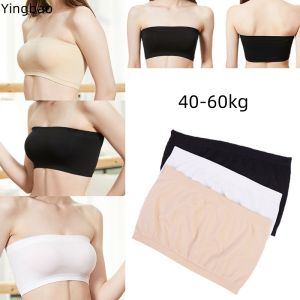 Yingbao Ready Stock Strapless Women Singlet Bandeau Bra Wireless Seamless Lady Fashion Underwear Non Wired no steel ring Lingerie Sleeveless Crop Top Stretchy Summer Tube Top Without Pad