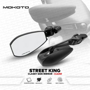 【CNC Quality】Street King Non-graded Side Mirror Clear / Blue Lens Carbom Adjustable Rear View Mirror Universal For Motorcycle CNC Quality salamin sa gilid ng motorsiklo