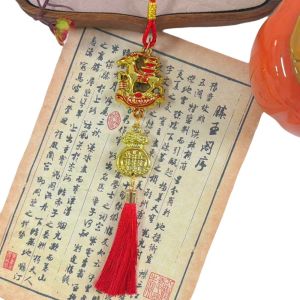 GAOSU Tua Rua Đỏ Đồ trang trí treo hình dê Thiết kế may mắn màu vàng Nhẹ dây chuyền năm Dê Chất lượng cao. Di động Trang trí Tết Nguyên Đán Lễ hội mùa xuân