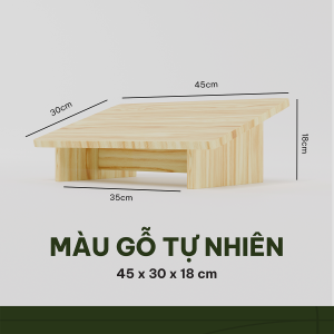 Gác Chân Gỗ TESK – Ghế Gỗ Cao Cấp Công Thái Học Kê Chân Văn Phòng Hỗ Trợ Ngồi Đúng Tư Thế Lắp Ghép Tiện Lợi TWGC01