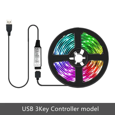 TV LED Strips Light SMD5050 5V 30Led/m USB RGB Background Lighting Decorative Tape Ribbon Night Lamp For Christmas Festival Party Bedroom With 24key RemoteController