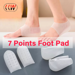 CCW 3.5CM 7 Points Silicone Invisible Height Super Elastic Heightening Insole Bottom Breathable Silicone Bionic Heel Cover Half Pad Insole for Men Women