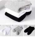 5in1 set plain socks casual mid cotton socks 3color in pouch 2set grey 2set black 1set white (lowest price!. 