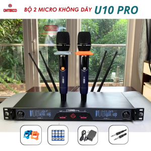 bộ micro  cao cấp ontekco u10 pro sử dụng sân khấu gia đình thu phát sóng 120m 4 râu anten