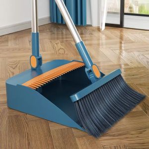 ZH589 Household Cleaning Tool Broom and Dustpan Set with Comb Teeth Hair Cleaning Set Compact Practical Design
