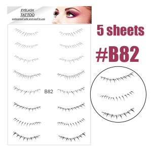 5แผ่นขนตาขนตาปลอมสติ๊กเกอร์รอยสักทิ้งได้ล่างแผ่นติดรอยสักชั่วคราวแผ่นติดขนตาปลอมจำลองเพื่อขยายดวงตา