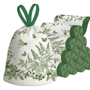 Extra Thick Drawstring Garbage Bags - PE Material - Leak-Proof & Tear-Resistant - Fresh Print - 45x50cm
