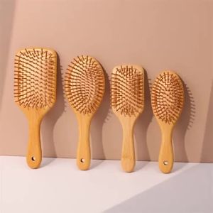 Bamboo Hair Brush Anti-Static Scalp Massage Air Cushion Styling Tool Spring Care Gift