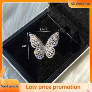 ✨QK shop✨ Zircon Butterfly Ring Gem Stone Opening Exaggerated Big Knuckle Rings