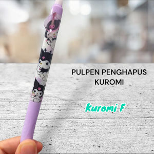 PULPEN PENGHAPUS KUROMI 2884 TINTA BIRU 0.5MM | PEN TINTA BIRU | PEN PENGHAPUS | HELLOKITTY | POCACCO | CINAMORROL | KUROMO | MELODY | KUROMI ALAT TULIS SEKOLAH PENA PENGHAPUS  | KMK |