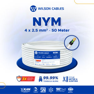 NYM 4x2.5 mm2 50 Meter Putih - Kabel Listrik Tembaga Wilson Cables