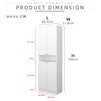 KitchenZ 9 Layers H180cm Wooden Shoe Cabinet Super Large Storage Capacity Multipurpose Storage with Door 12mm Thick Durable Stable Shoe Rack Shoe Organizers