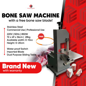 MONARIS J120 Professional 850W Stainless Steel Meat Bone Saw Slicer with Dual Sliding Table and Water-Proof Switch