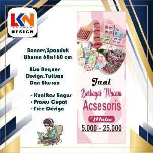 spanduk bannermini BERBAGAI MACAM ACESORIES reques design