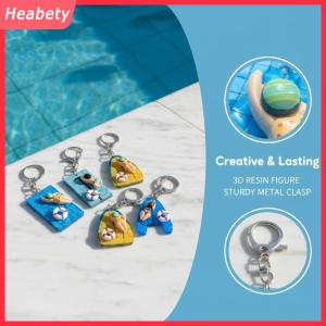 Heabety  Hồ Bơi Keychain Bơi Xe Vòng Chìa Khóa Màu Xanh Vàng Đầy Màu Sắc Mặt Dây Chuyền Cho Nam Giới Phụ Nữ Thanh Thiếu Niên Hàng Ngày Sử Dụng Thể Thao Túi
