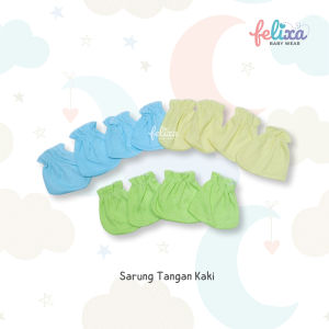 3 Set Sartaki Sarung Tangan Dan Sarung Kaki Bayi Baru Lahir Warna Polos SNI (12Pcs)