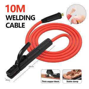【Door-To-Door Delivery】 Welding Cable 10M Electric Welding Machine Cable With Electrode Holder And Connector Universal Welding Cable Set Welding Machine Handle Wire