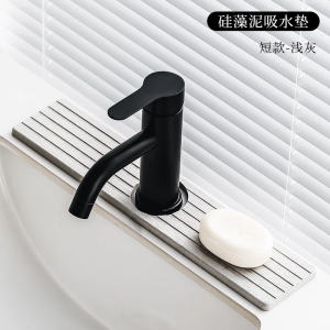 🇸🇬 Seller Diatomite Faucet Sink Splash Guard  Absorbent Hard Mat Set for Kitchen Fast Drying Stone Tray Sink Mat
