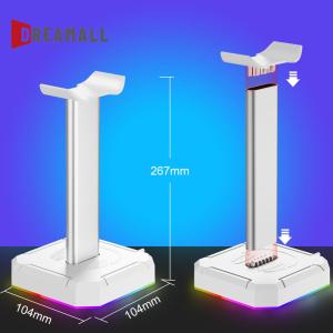 Audio Mount Headphone Display Stand Vertical Bracket for Gaming and Office Headsets White Compact Design