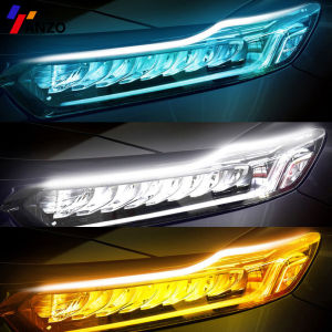 1PCS Newest Start-Scan LED Car DRL Daytime Running Lights Auto Flowing Turn Signal Guide Thin Strip Lamp Styling Accessories