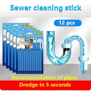 12pcs Sewer cleaning sticks Oil Decontamination Kitchen Toilet Bathtub Drain Cleaner Sewer Cleaning Rod Convenient - Lazada