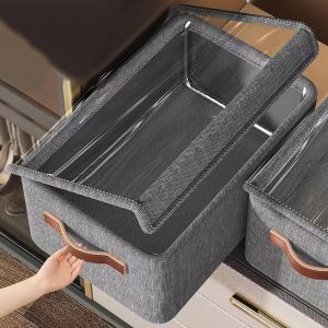 Foldable Steel Frame Clothes Storage Box With Cover Wardrobe Closet Drawer Organizer