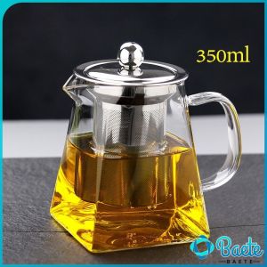 Baete 950ml Heat Resistant Glass Teapot with Stainless Steel Filter For Home Office Tea Set