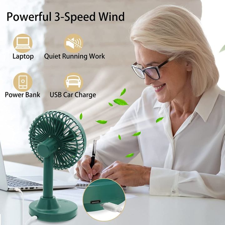 (CNJB) USB Desk Fan,Table Fan Oscillating Fan Rotating Adjustment ...