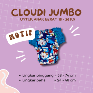 Clodi Celana Super Jumbo Popok Kain Bayi Berat 15-24Kg Cloudi Pants Polos