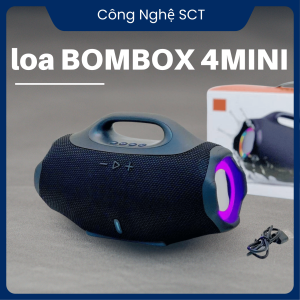 Loa Bluetooth Boombox 4 Mini – Siêu Bass To Âm Thanh Chuẩn Bluetooth 5.4 Pin Nghe 6h - Hỗ Trợ Thẻ Nhớ /USB / AUX