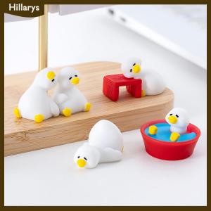 [Hillarys] รูปแกะสลักขนาดเล็กรูปสัตว์เป็ดสีขาวน่ารักของตกแต่งภูมิทัศน์ขนาดเล็กสำหรับตกแต่งโต๊ะในบ้านอุปกรณ์ทำสวน