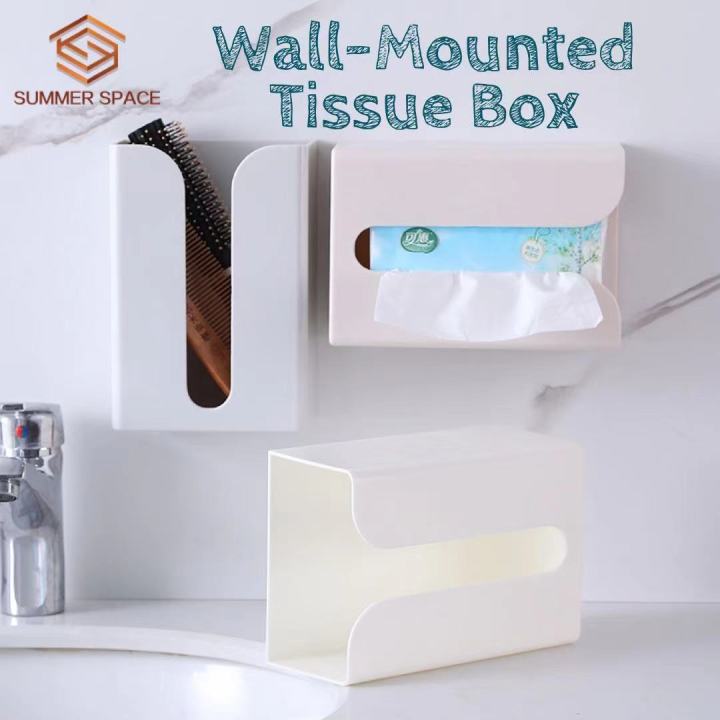 Elegant Design Wall-Mounted Tissue Box Punch Free Nail Free Bathroom ...