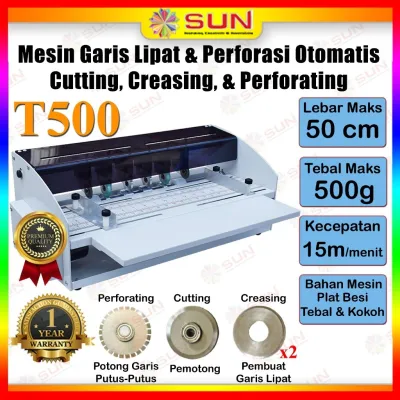 Mesin Electric Cutting Creasing & Perforating YHT-500 / D-21 ( Mesin pemotong kertas Pembuat Lipatan Garis Putus Putus )