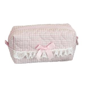 Lace Cotton Pencil Case Large Pen Pouches Big Capacity Pencils Organiser Travel Cosmetic Bag for Office School Travel