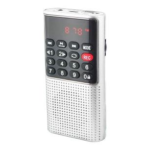 Portable FMRadio Handheld MP3 Walkman Radios Built-In Speaker Display Rechargeable Recorder For Elderly Walkman Go Hiking