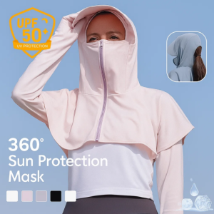 💕Effective Sun Protection💕Anti-Ultraviolet Sunscreen Mask for Women Sun Mask for Cycling Summer Veil Neck Protection Full Face Breathable Sunscreen Mask防紫外线防晒面罩