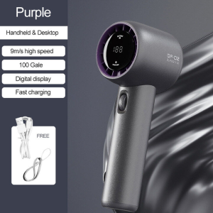 34Vimite 10000mAh LED Portable Handheld Fan Strong Wind 100 Gear Wind Speed  Rechargeable Fan Electric Fan Metal USB Charge Body Digital Display Adjustable Turbo Fan For Commuting Outdoor Sports