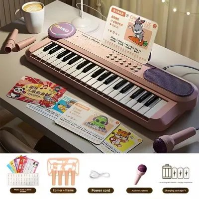Kids Electronic Piano 37 Keys with Microphone Multifunctional Music Score Singing Songs Electronic Organ Kids Piano Gift