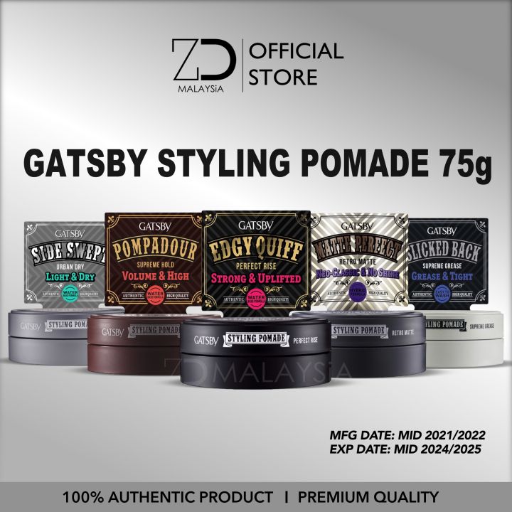 GATSBY Styling Pomade 75g (Retro Matte/Perfect Rise/Supreme Hold