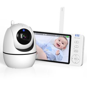 ABM501 5 Inch Video Baby Monitor Wireless PTZ Zoom Lullaby Temperature Sensor Security Protection Babyphone Surveillance Cameras
