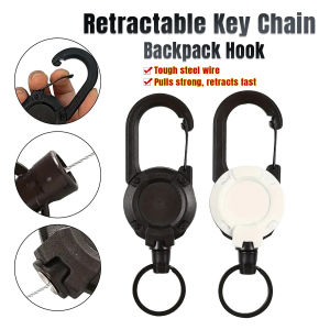 Onisa Retractable Key Reel with Carabiner Clip Steel Wire Anti-Lost Key Holder Multi-Tool Outdoor Keychain