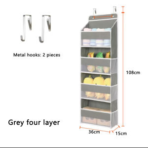 Thickened 5-layer large capacity non-woven fabric door storage hanging bag dormitory bedroom toys daily necessities storage hanging bag