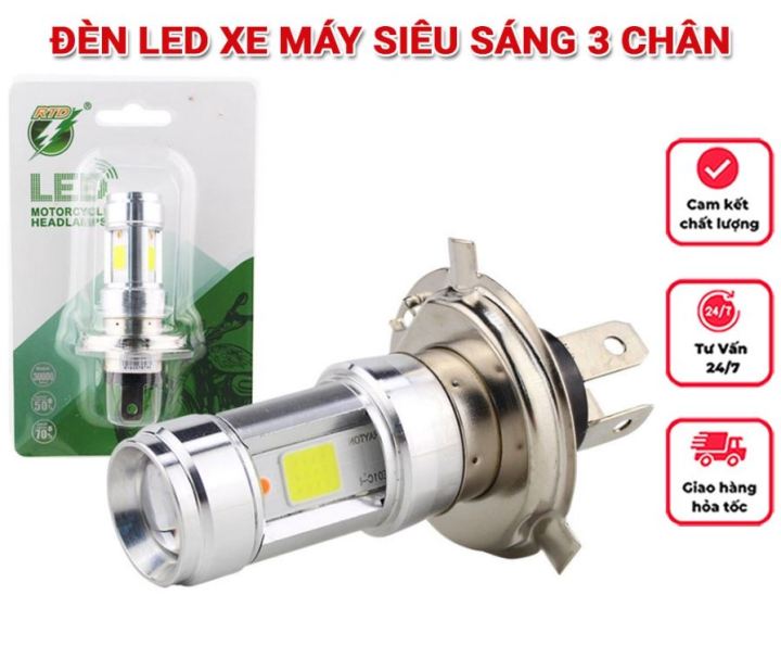 Đèn Pha Led 3 Chân H4/E01C Rtd Gắn Pha Xe Máy, Tiệt Kiệm Điện Hơn Với Bóng Sợi Tóc Thông Dụng Với Những Ưu Điểm Mà Đèn Pha Led.