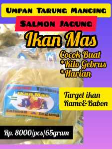 Salmon salmon Jagung/Umpan Praktis/Umpan Tarung Ikan Mas/Umpan Mancing Ikan/Umpan Tarung/Umpan Mudah/Umpan Ikan Subang/Umpan Ikan Mas rame/umpan tarung ikan Mas rame/Umapan Mancing Tarung/Umpan Amisan/Umpan Amis Wangi/Umpan Wangi/Umpan Ikan Tombro