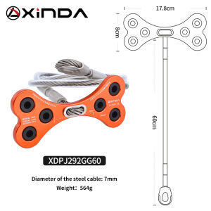 Xinda Dog Bone Steel Wire Anchor Point Outdoor Rock Cimbing Fixed Removable Aerial Work Install Air Conditioner Anchor Point