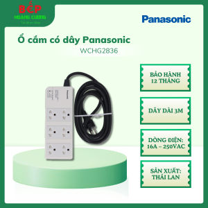Ổ cắm có dây Panasonic WCHG2836 3 ổ cắm 3 chấu Dây điện dài 3 mét Bảo hành 12 tháng - CHB